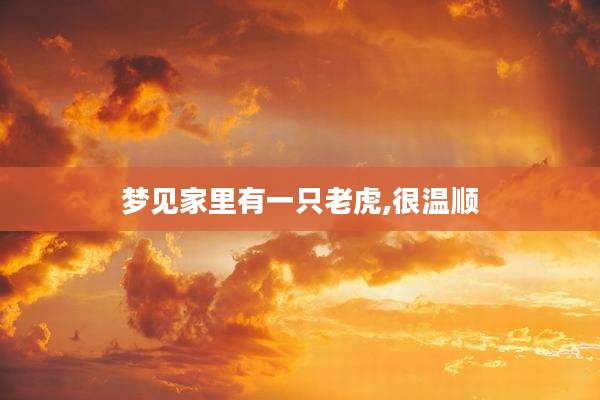 梦见家里有一只老虎,很温顺