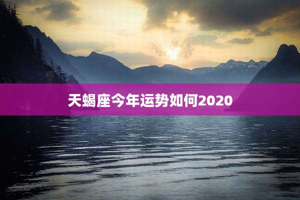 天蝎座今年运势如何2020