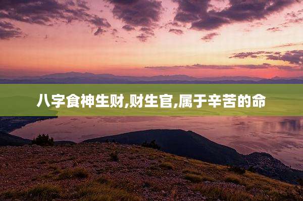 八字食神生财,财生官,属于辛苦的命