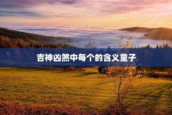 吉神凶煞中每个的含义童子