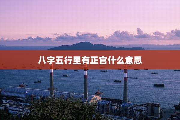 八字五行里有正官什么意思