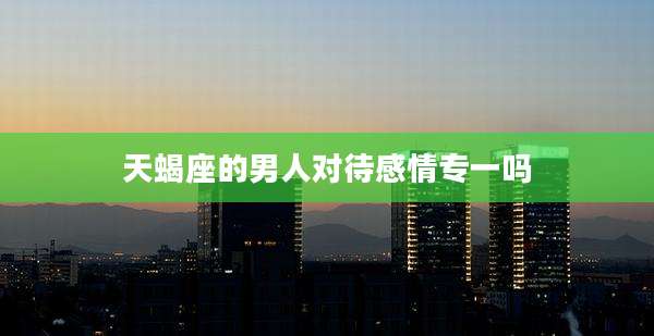 天蝎座的男人对待感情专一吗