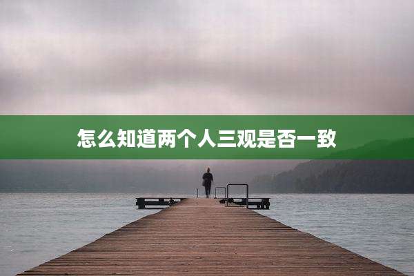 怎么知道两个人三观是否一致