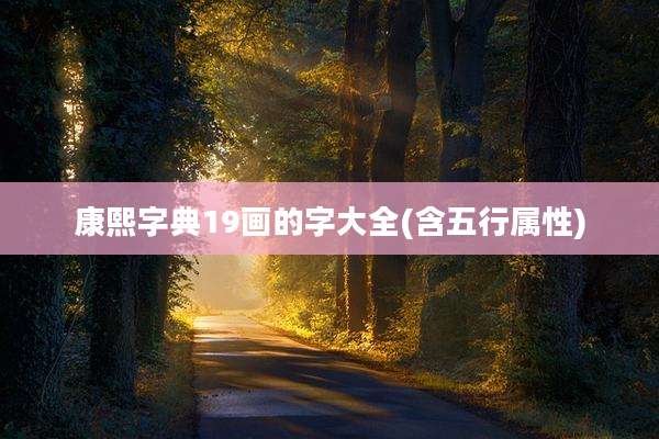 康熙字典19画的字大全(含五行属性)