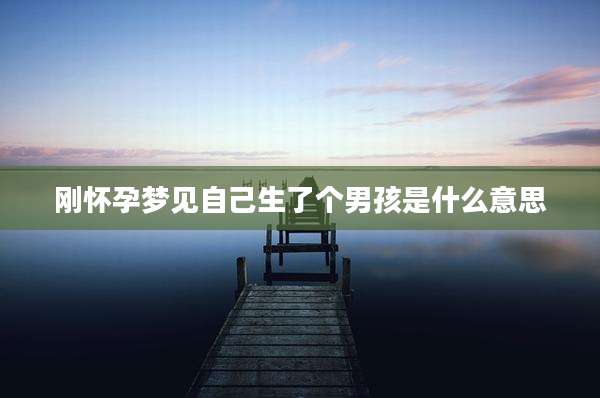 刚怀孕梦见自己生了个男孩是什么意思