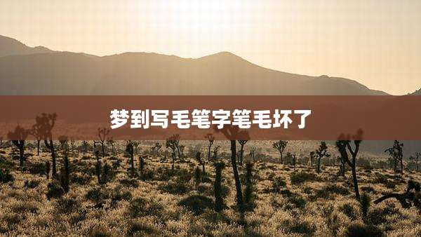 梦到写毛笔字笔毛坏了