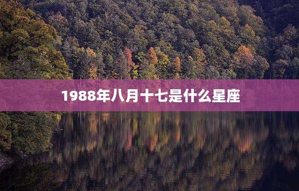 1988年八月十七是什么星座