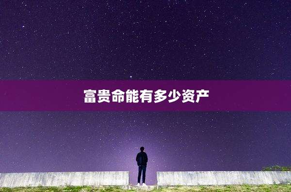 富贵命能有多少资产