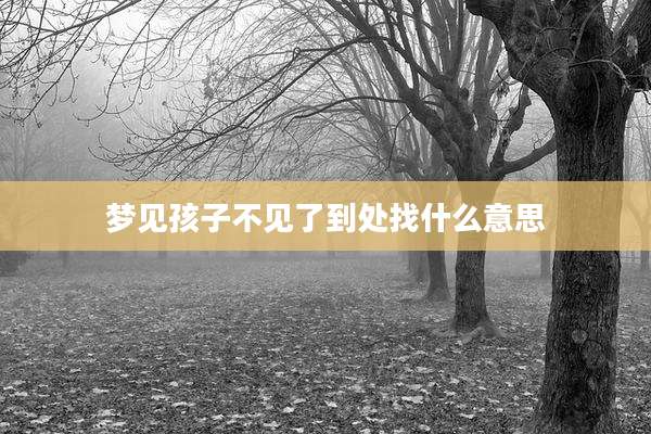 梦见孩子不见了到处找什么意思