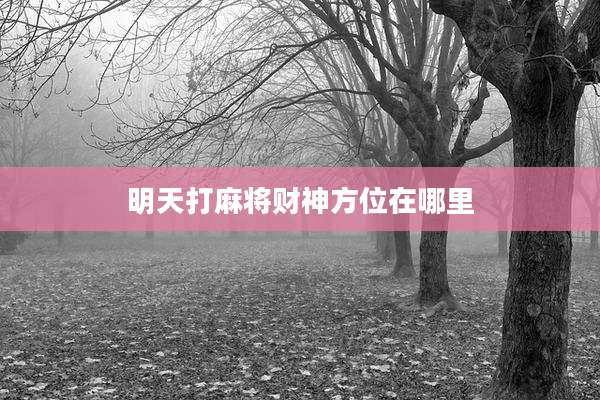 明天打麻将财神方位在哪里