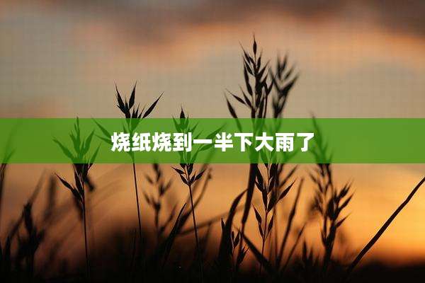 烧纸烧到一半下大雨了