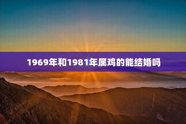 1969年和1981年属鸡的能结婚吗