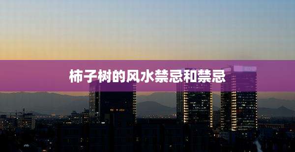 柿子树的风水禁忌和禁忌