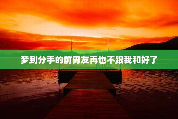 梦到分手的前男友再也不跟我和好了