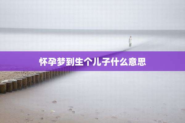 怀孕梦到生个儿子什么意思