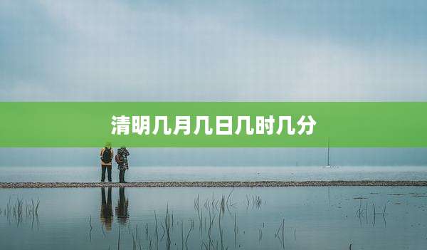 清明几月几日几时几分