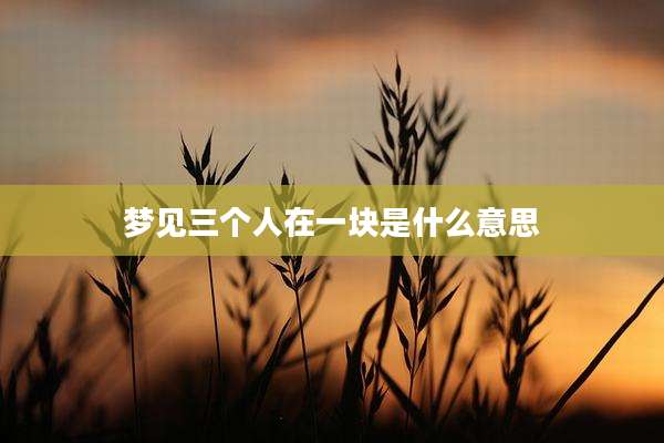 梦见三个人在一块是什么意思