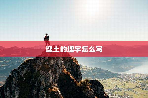 埋土的埋字怎么写