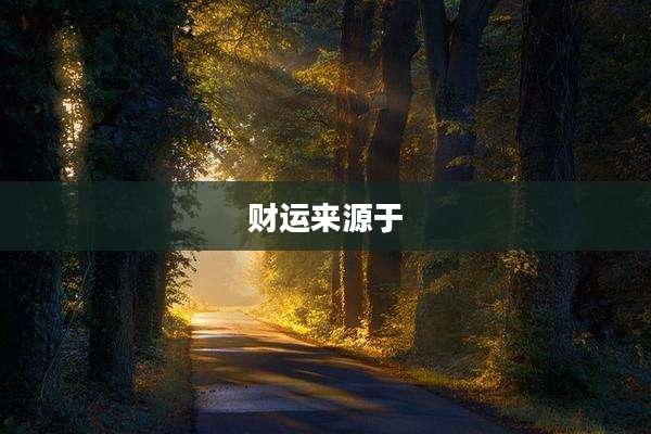 财运来源于
