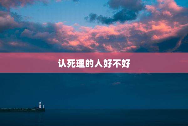认死理的人好不好