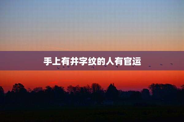 手上有井字纹的人有官运