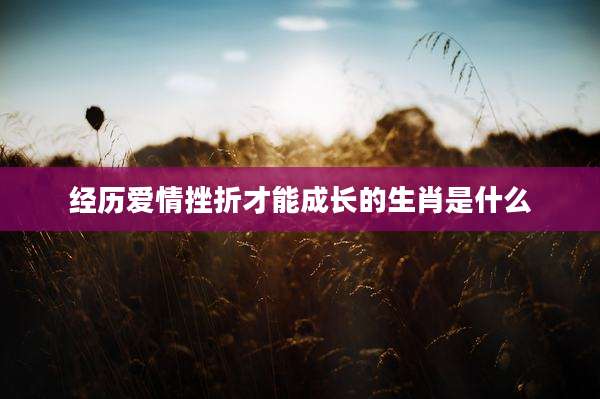 经历爱情挫折才能成长的生肖是什么
