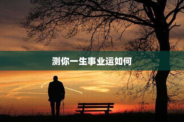 测你一生事业运如何
