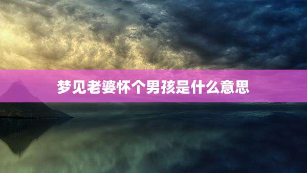 梦见老婆怀个男孩是什么意思