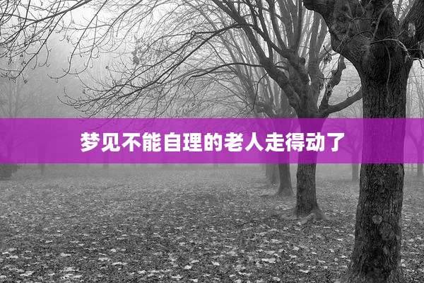 梦见不能自理的老人走得动了