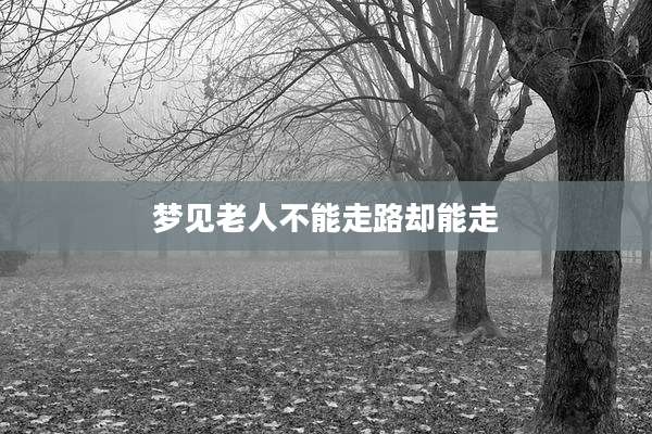 梦见老人不能走路却能走