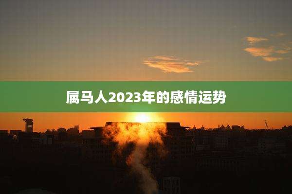 属马人2023年的感情运势