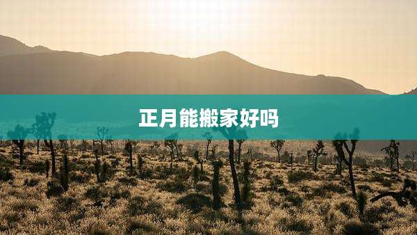 正月能搬家好吗
