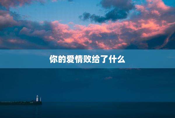 你的爱情败给了什么