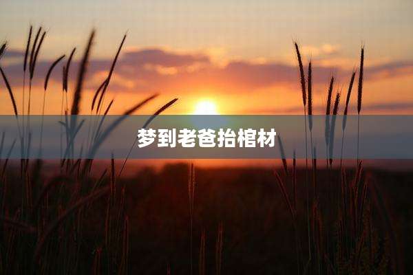 梦到老爸抬棺材
