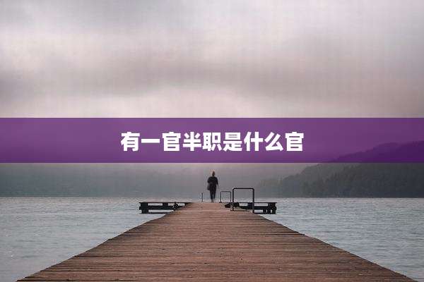 有一官半职是什么官