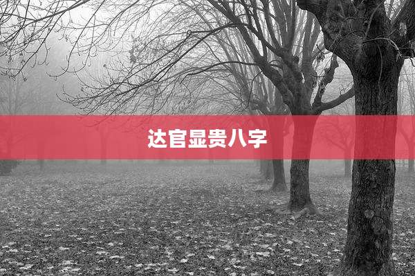 达官显贵八字