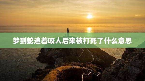梦到蛇追着咬人后来被打死了什么意思