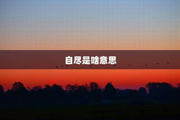 自尽是啥意思