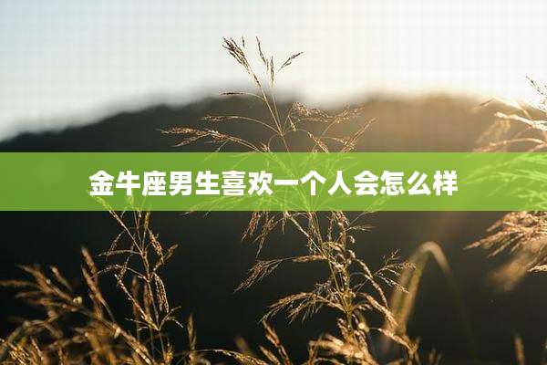 金牛座男生喜欢一个人会怎么样