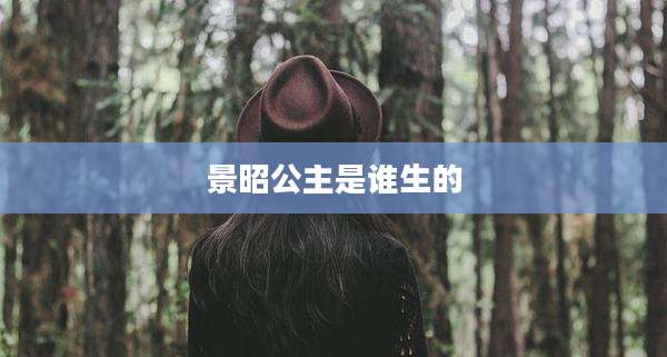 景昭公主是谁生的