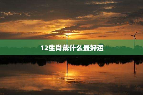 12生肖戴什么最好运