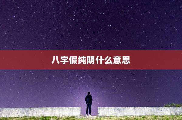 八字假纯阴什么意思