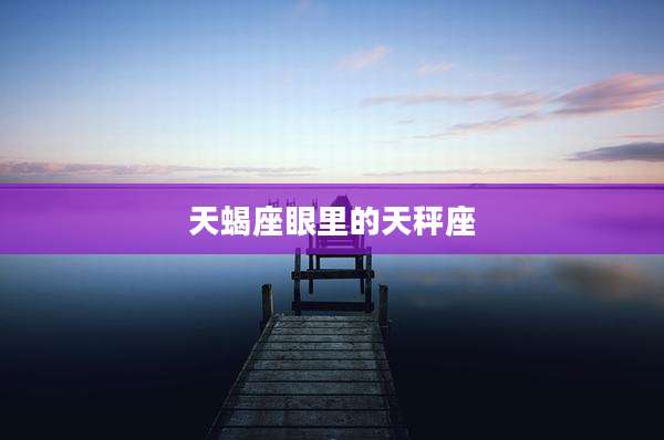 天蝎座眼里的天秤座