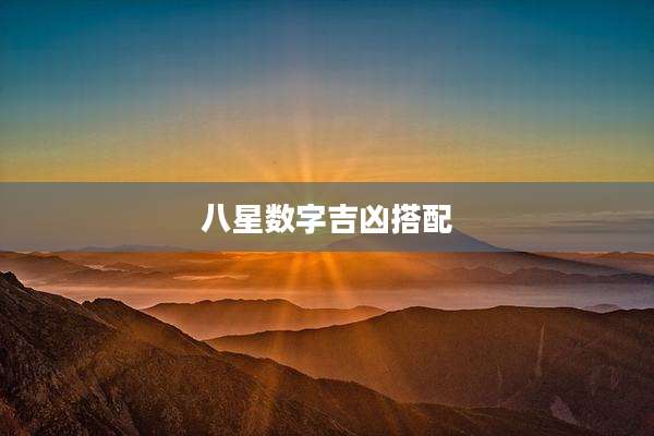 八星数字吉凶搭配
