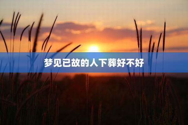 梦见已故的人下葬好不好