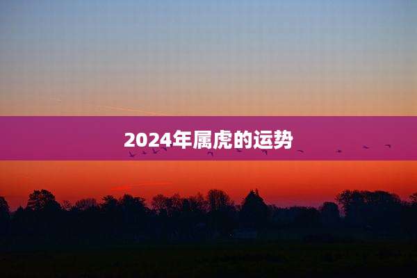 2024年属虎的运势