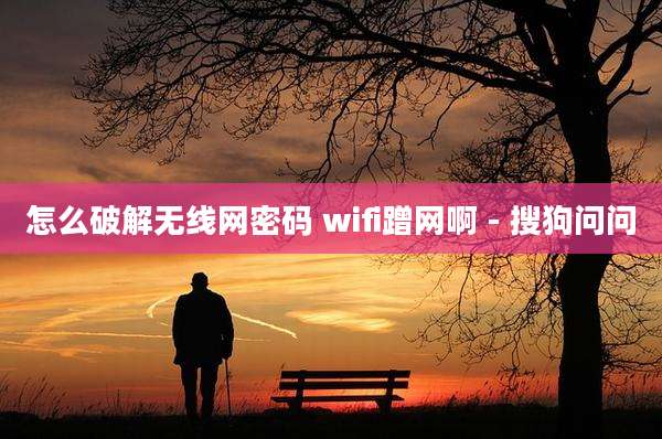怎么破解无线网密码 wifi蹭网啊 - 搜狗问问