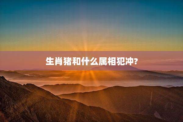 生肖猪和什么属相犯冲?