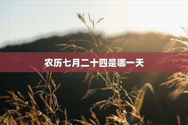 农历七月二十四是哪一天