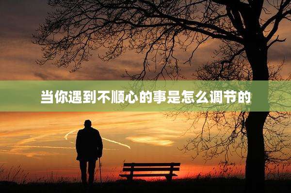 当你遇到不顺心的事是怎么调节的